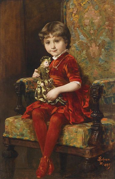 Alois Hans Schram Young Girl with Doll
